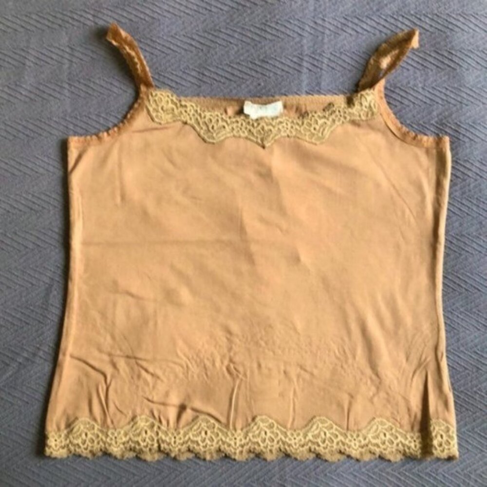 Lace Trim Tan Tank Top - Picture 4 of 6